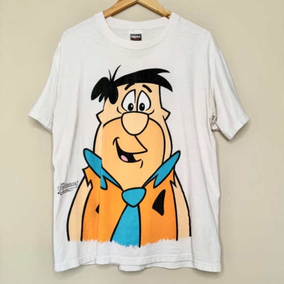 TultexVTG 90's Fred Flintstone Graphic Crewneck Unisex Tee Shirt